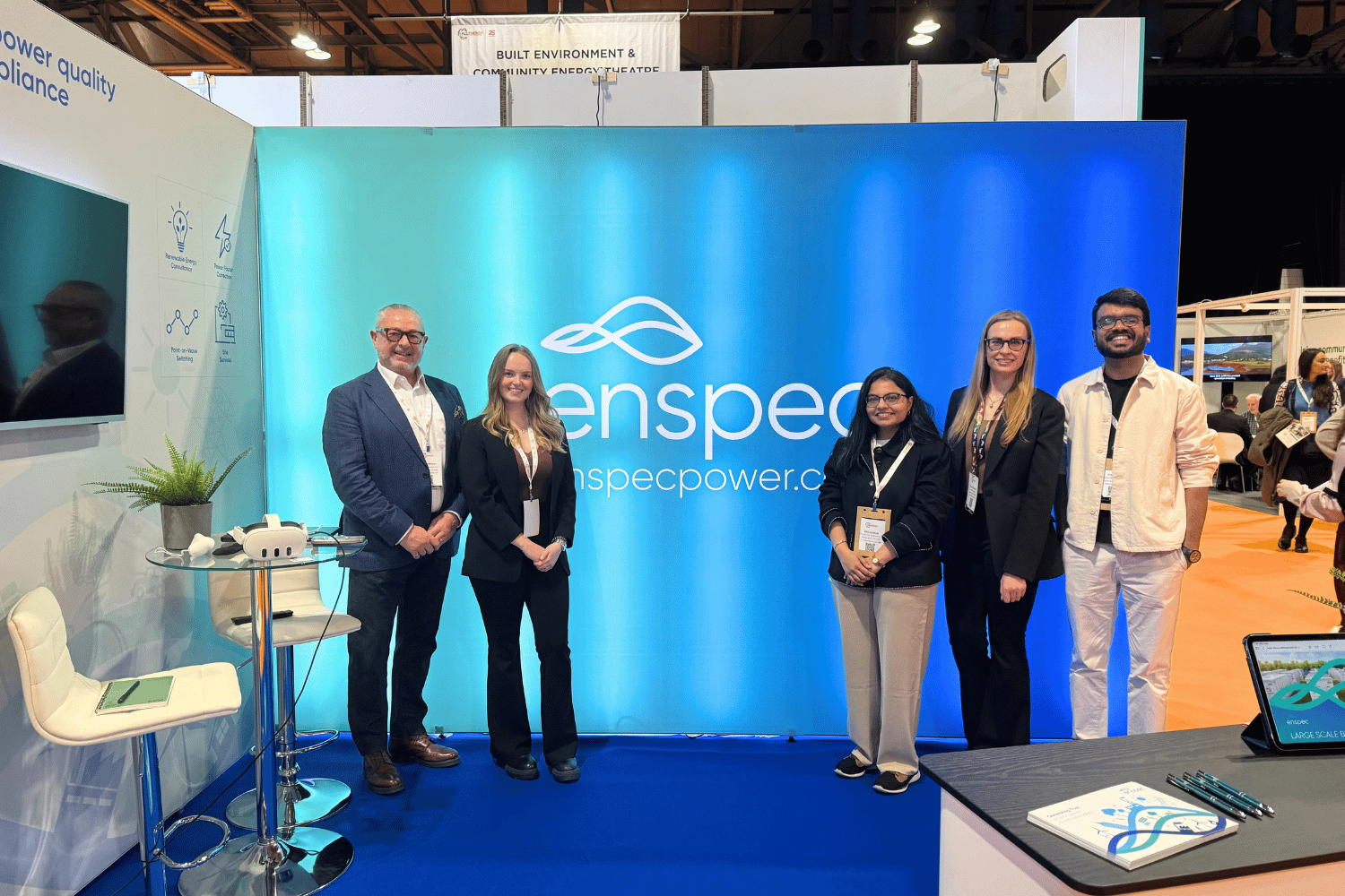 the enspec team standing in front of the stand at all energy 2026