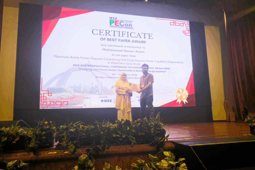 Muhammad Hanan Azam IEEE PECon Best Paper Award